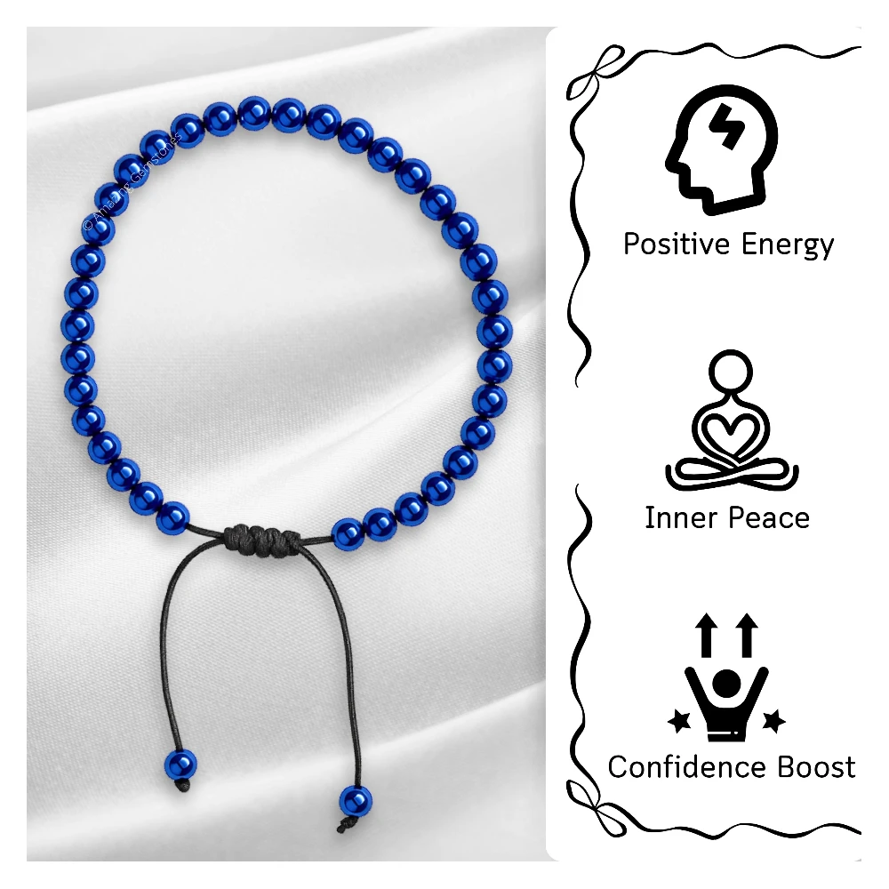 Blue Hematite Anklet (Without Knot)