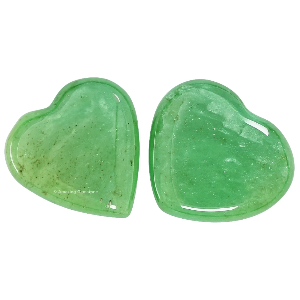 Light Green Aventurine Heart (Pack of 2)