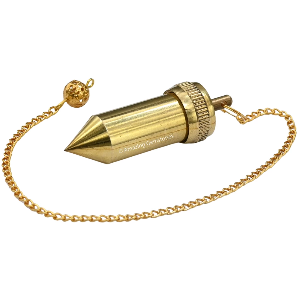 Copper Metal Pendulum - Gold 3 Piece Pointed Bullet (MP75)