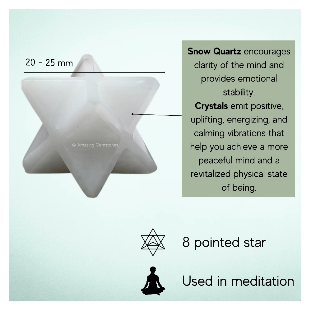 Snow Quartz Merkaba (20-25 mm)