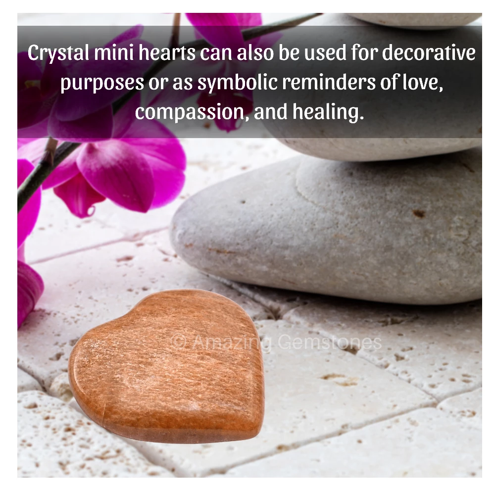 Peach Moonstone Heart (Pack of 2)