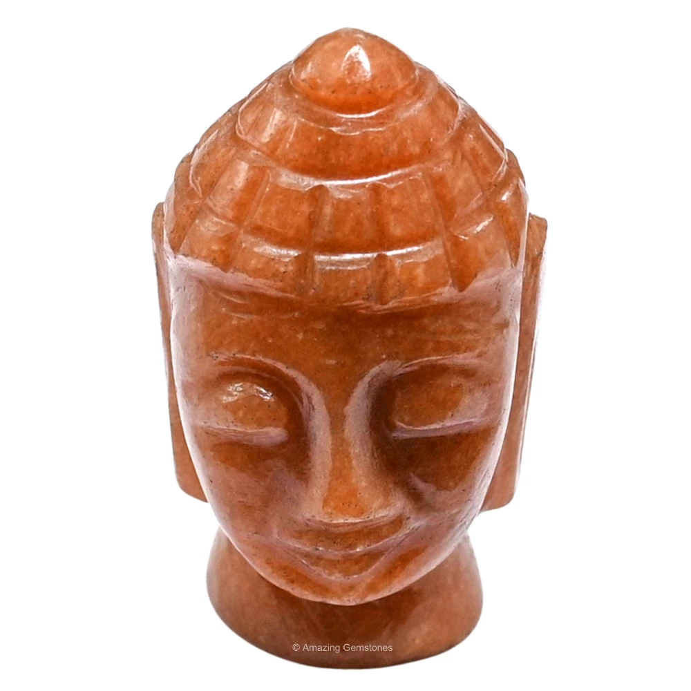 Orange Jasper Buddha Head
