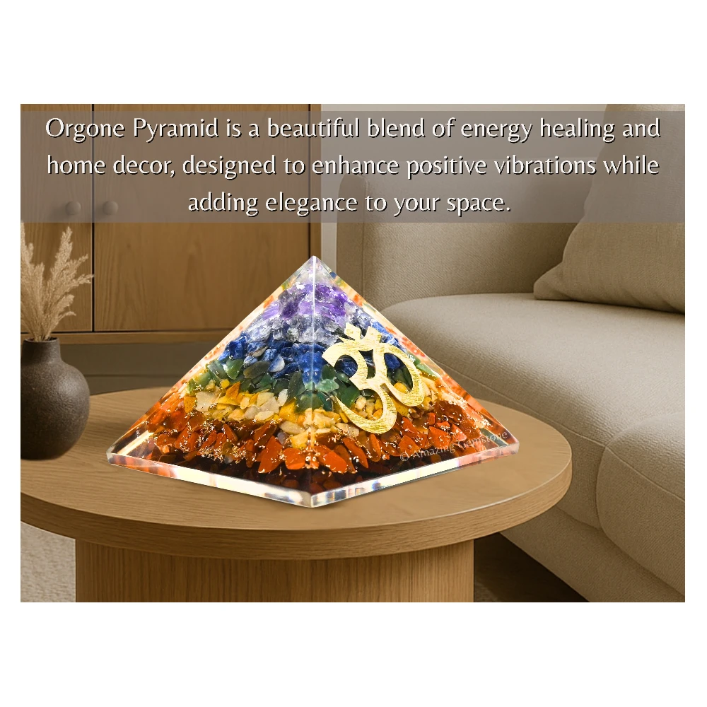 Natural Chakra Orgone Pyramid - Big OM