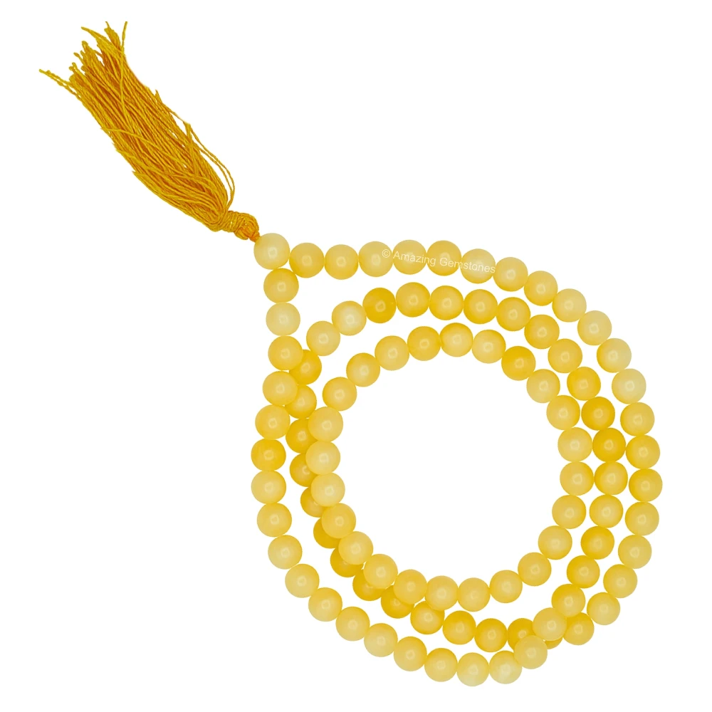 Yellow Calcite Mala (Without Knot)