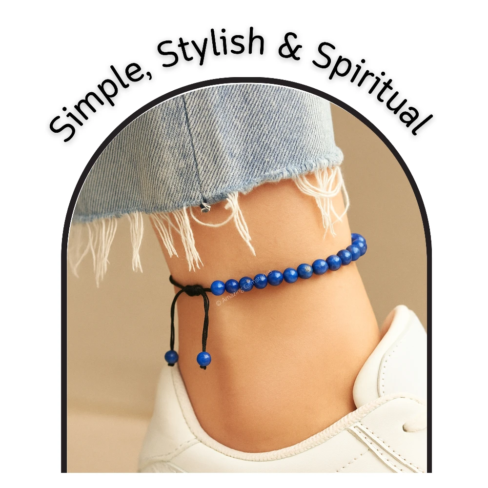 Lapis Lazuli Anklet (Without Knot)