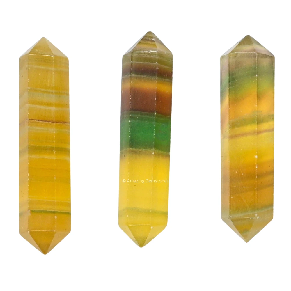 Multi Fluorite Pencil Points (Double Terminated) (Set of 3)