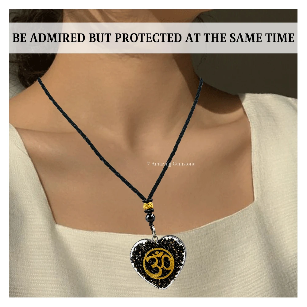 Shungite Necklace - Om (Heart)