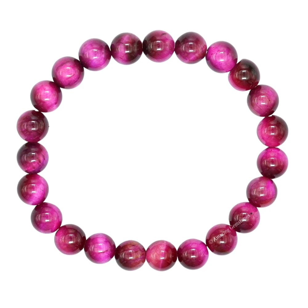 Pink Tiger Eye Bracelet (Strechable)