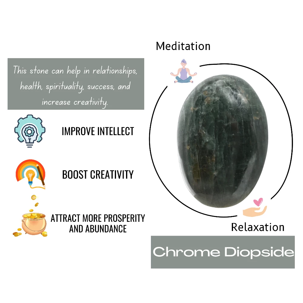 Chrome Diopside Palm Stone