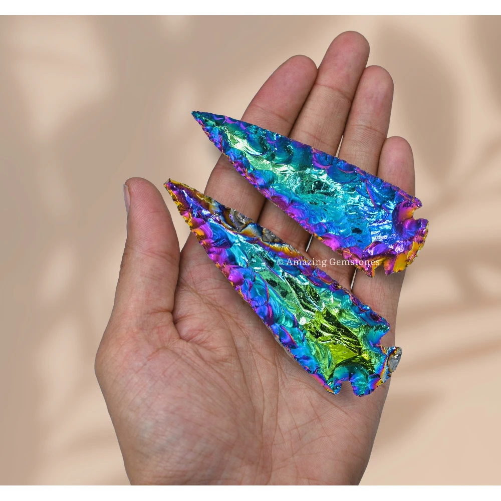 Titanium Aura Quartz Crystal Arrowhead - 3" to 4"