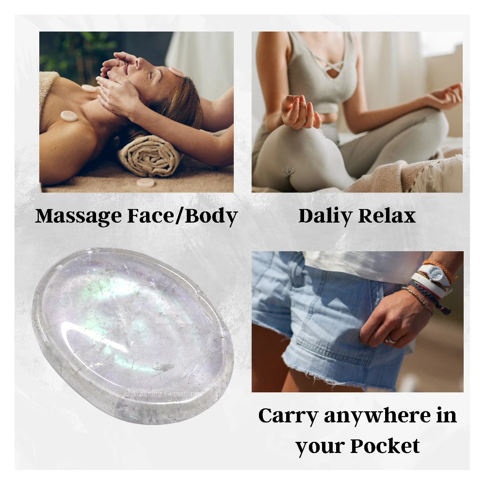 Angel Aura Quartz Worry Stone
