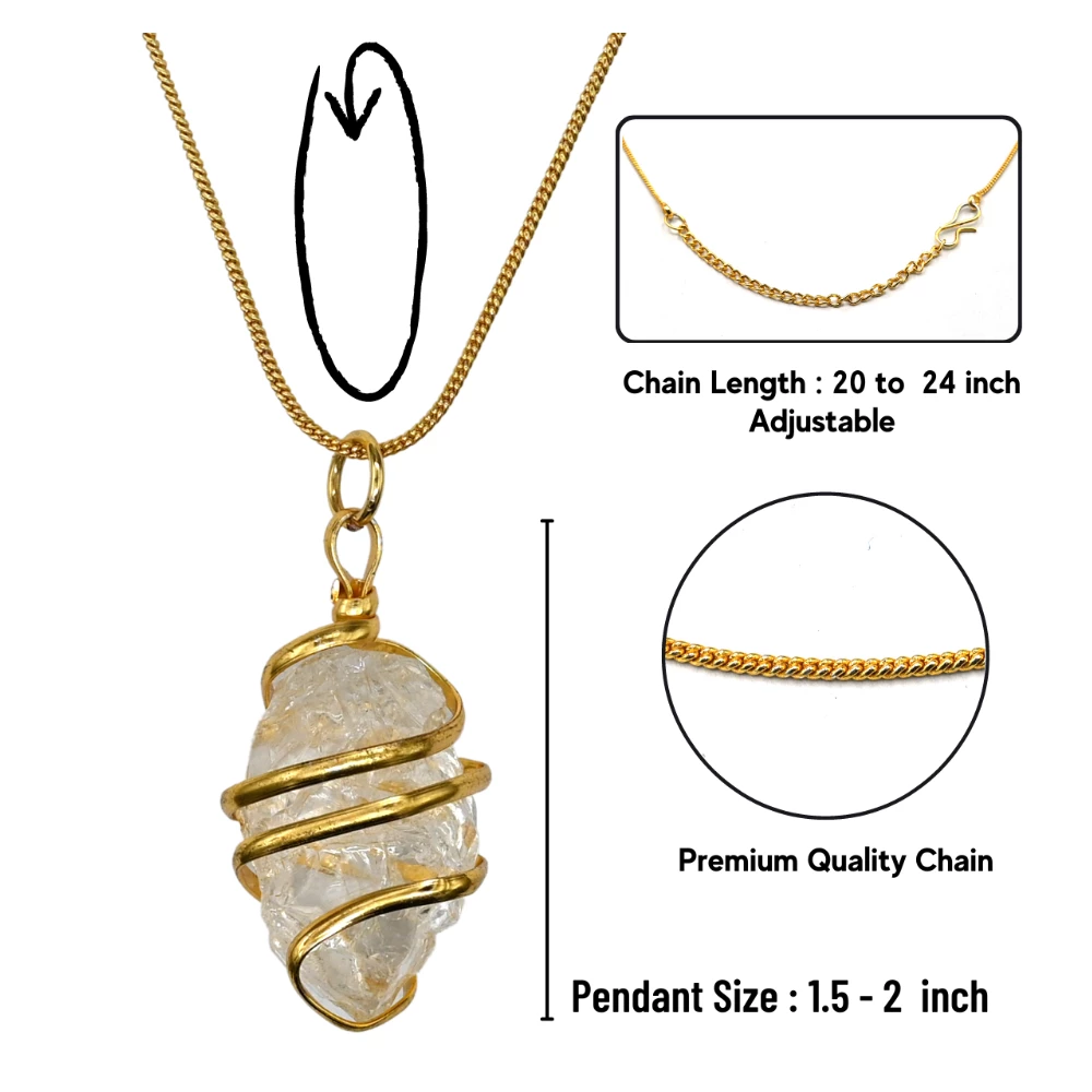 Clear Quartz Necklace - Raw Crystal (Gold)