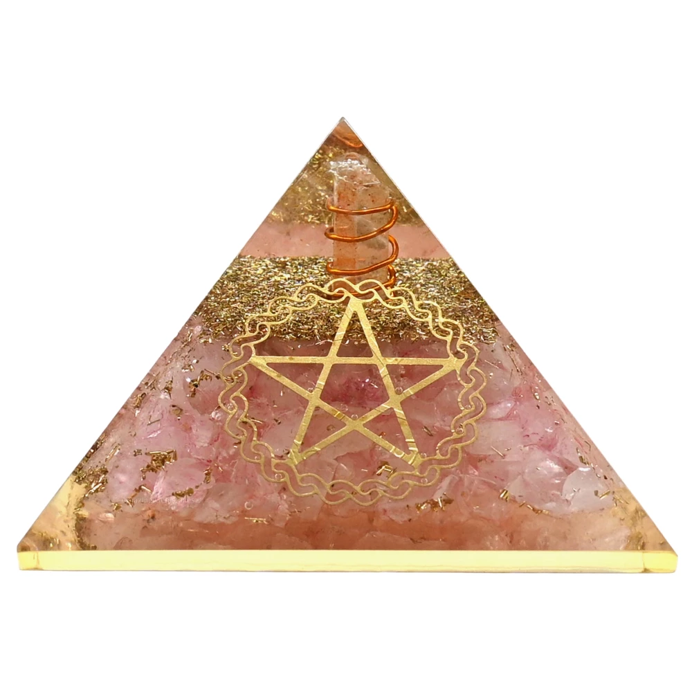 Rose Quartz Orgone Pyramid - Pentacle