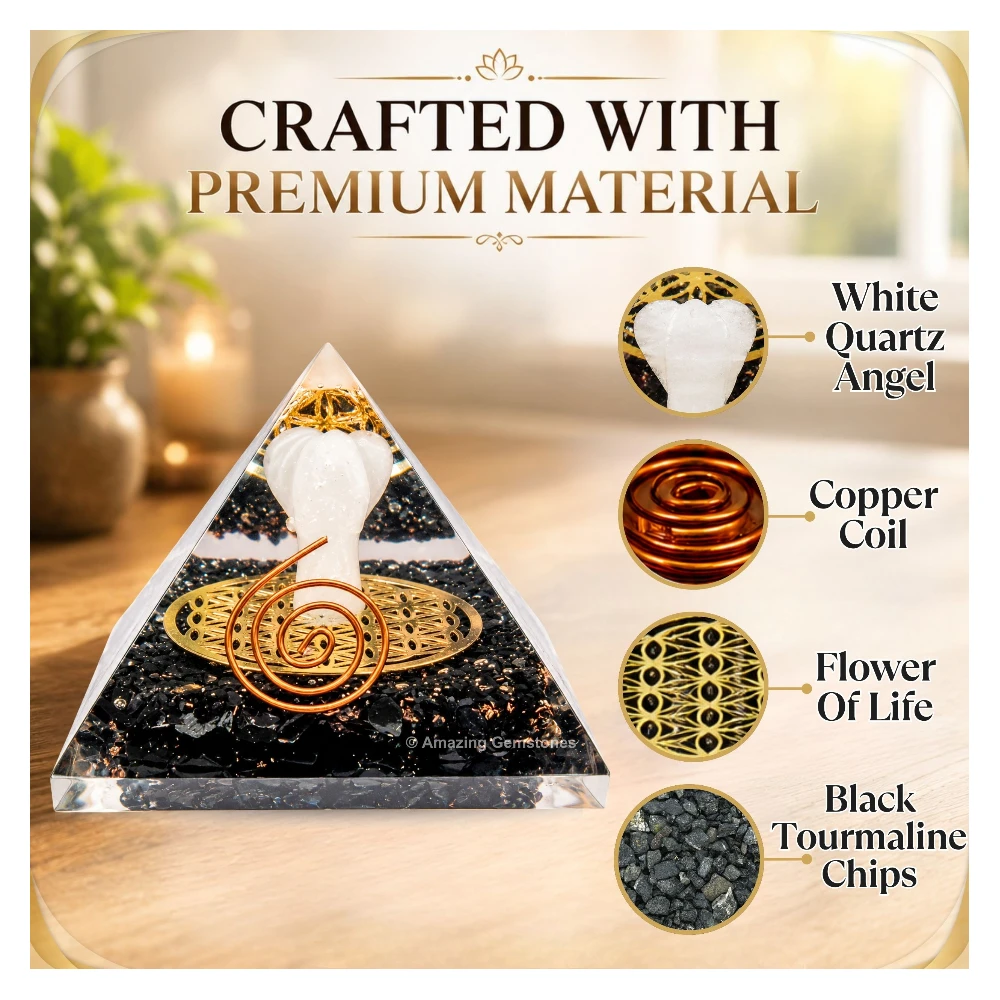 Black Tourmaline Orgone Pyramid - Angel Glow in Dark