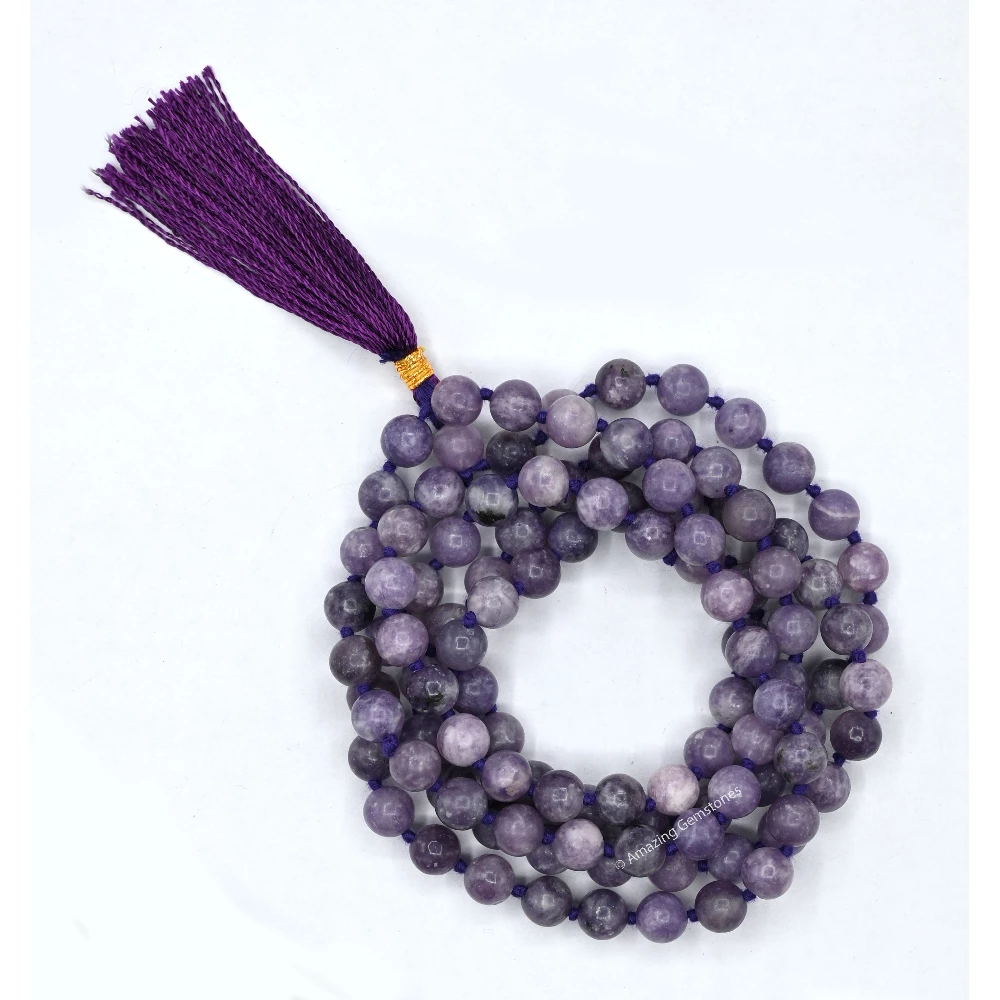 Lepidolite Mala (Hand Knotted)