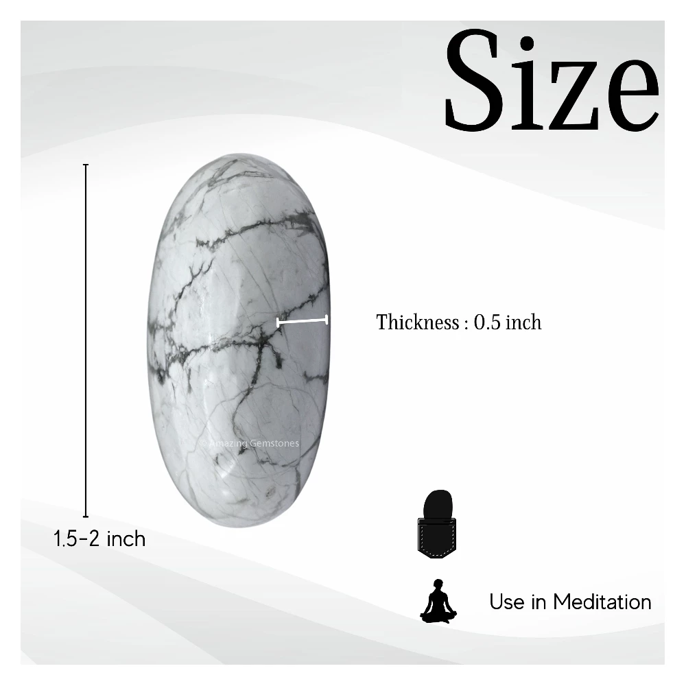Howlite Palm Stone
