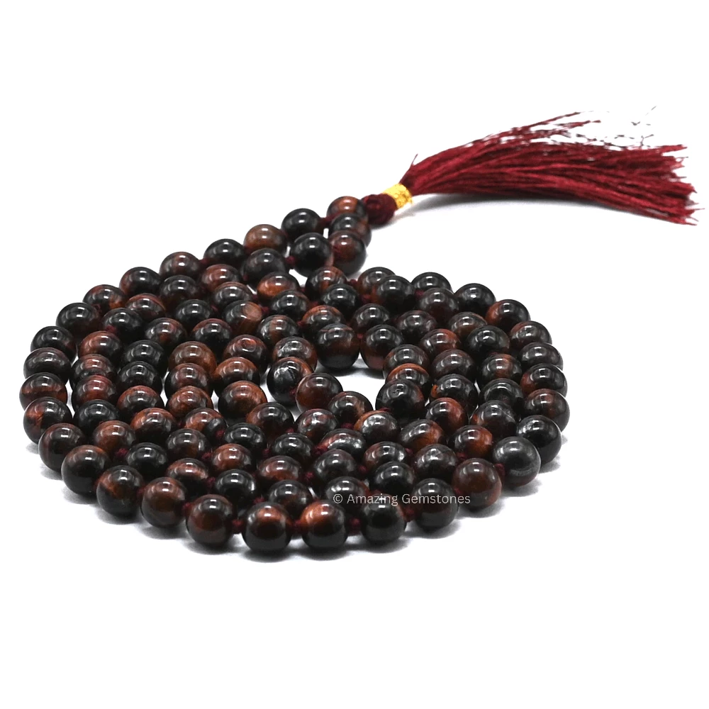 Red Tiger Eye Mala (Hand Knotted)
