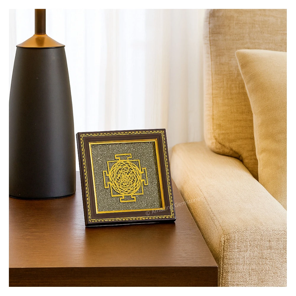 Authentic Pyrite Frame – Vastu Decor (Shree Yantra)