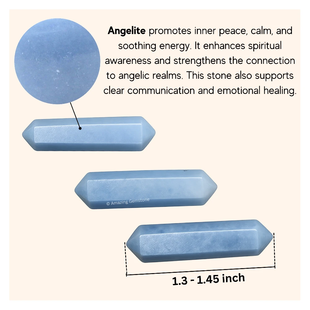 Angelite Pencil Points (Double Terminated) (Set of 3)