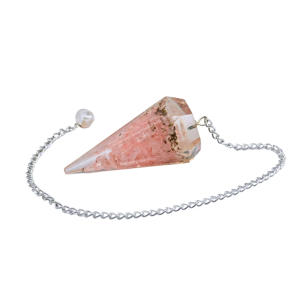 Rose Quartz Orgone Pendulum
