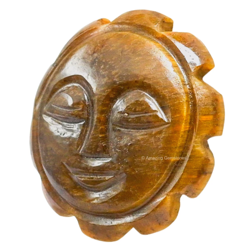 Tiger Eye Crystal Sun Face