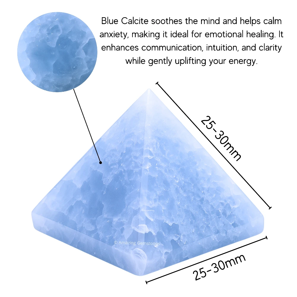 Blue Calcite Celestite Pyramid (1 Inch)