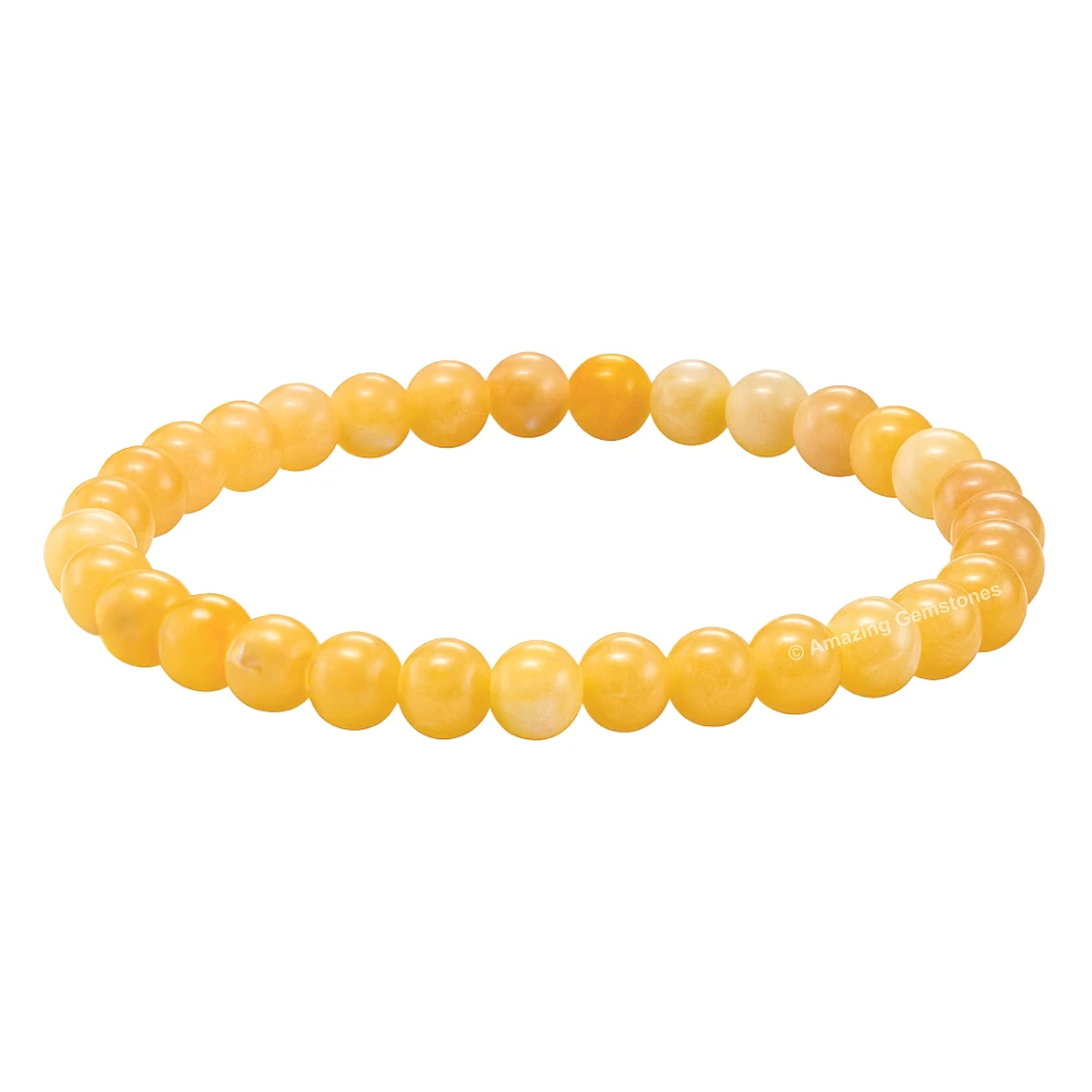 Yellow Calcite Healing Crystal Bracelets - 6mm Beads
