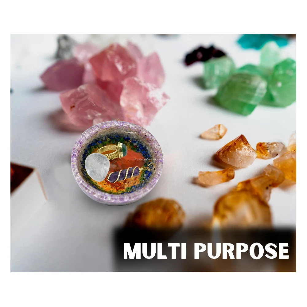 Chakra Layer Crystal Orgone Bowl (2 Inch)