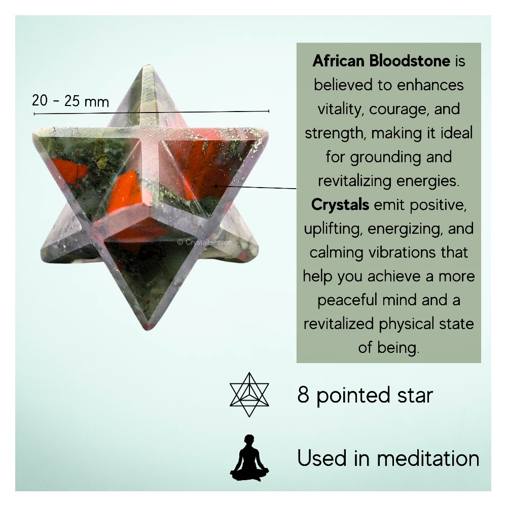African Bloodstone Merkaba (20-25mm)