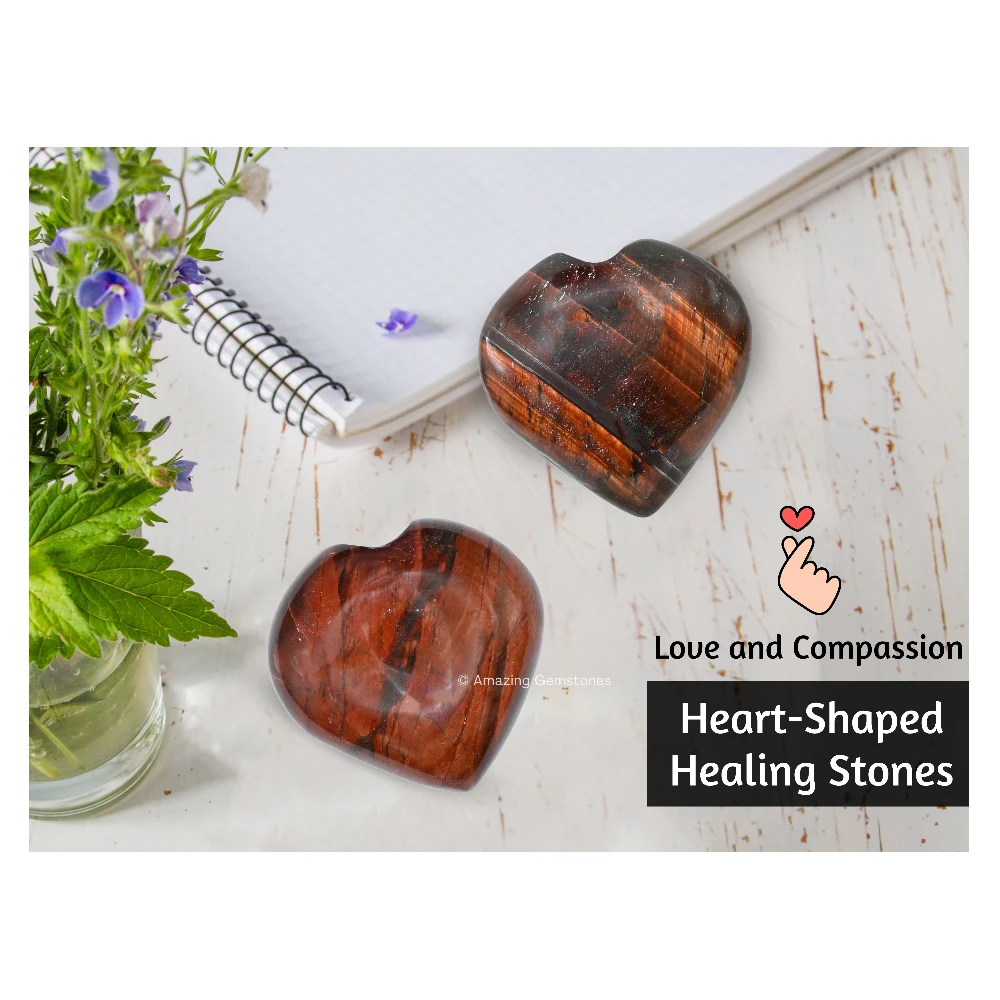Red Tiger Eye Heart