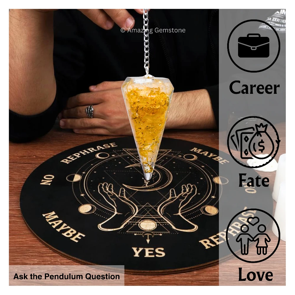 Citrine Onyx Orgone Pendulum