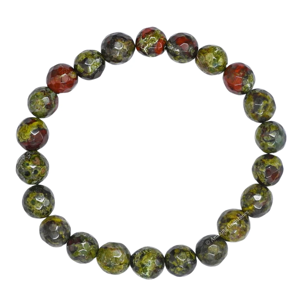 Dragon Bloodstone Bracelet (Faceted) (Stretchable)