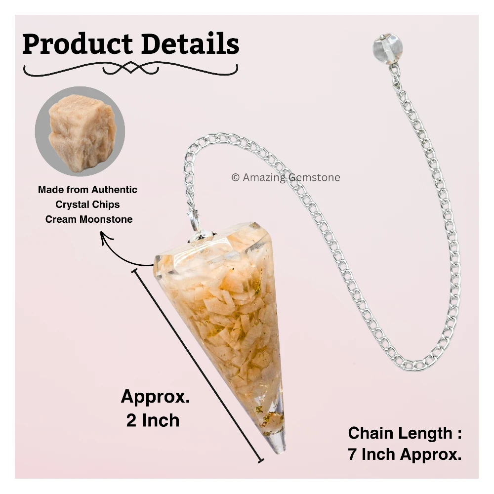Cream Moonstone Orgone Pendulum