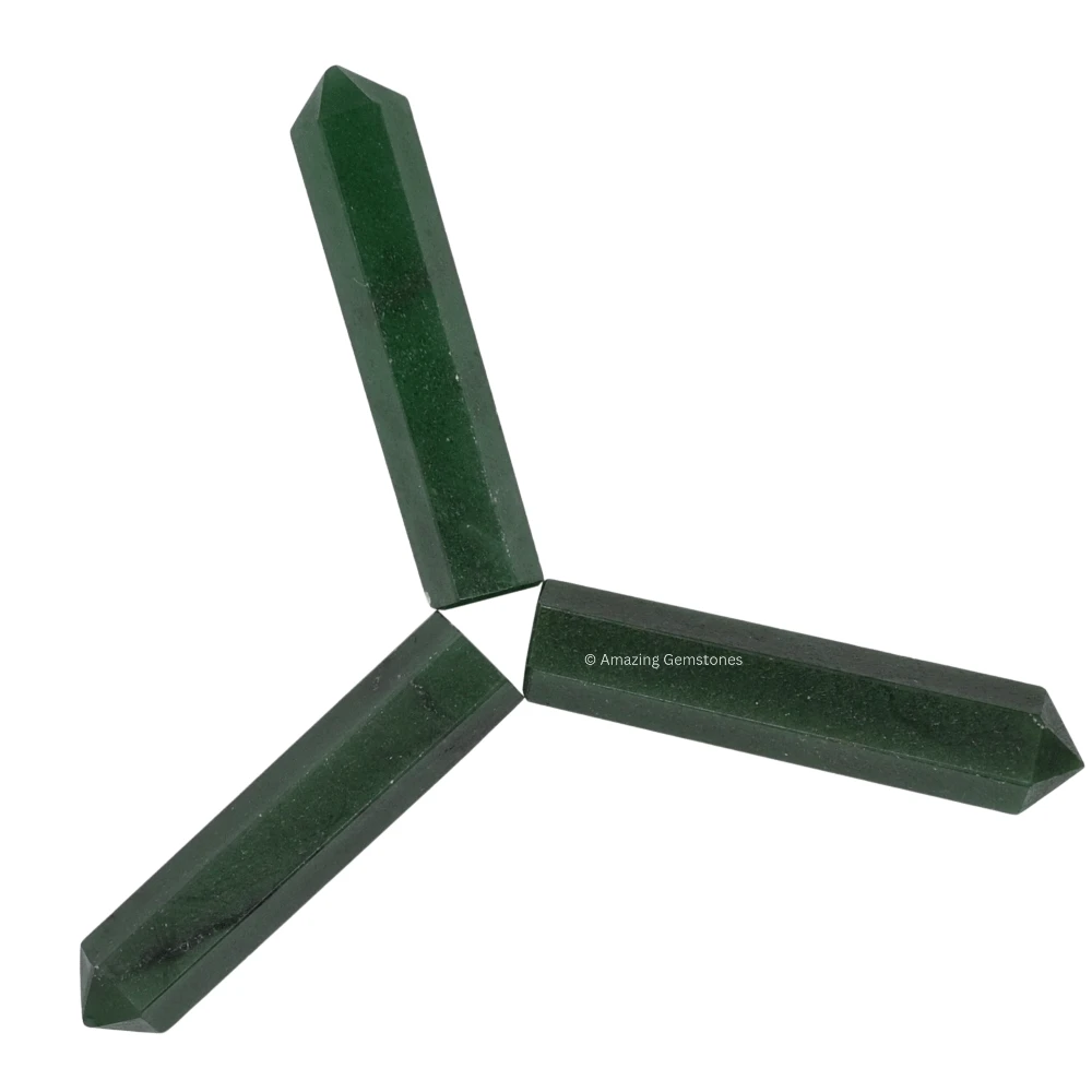 Green Aventurine (Dark) Pencil Points (Set of 3)