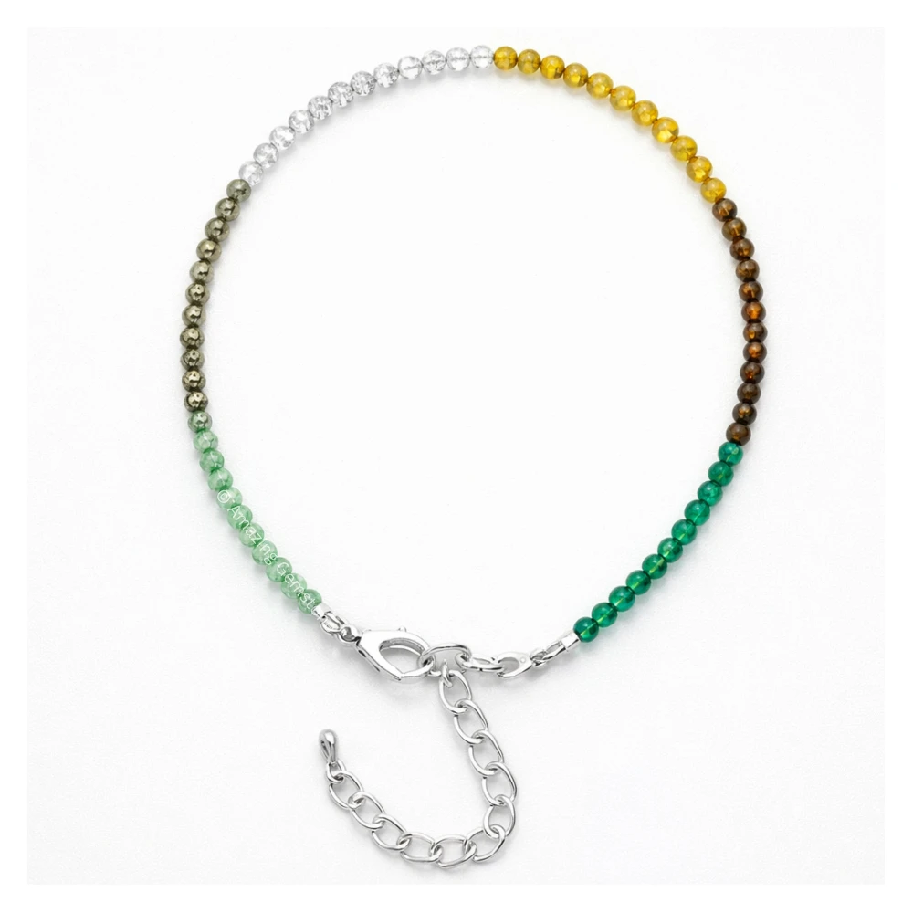 Dhanyog Crystal Bracelet - 2mm Faceted Bead
