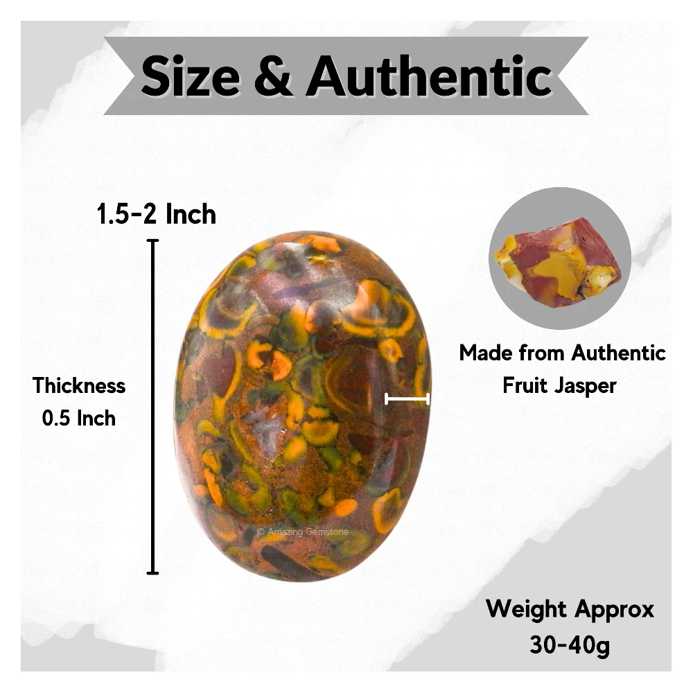 Fruit Jasper Palm Stone