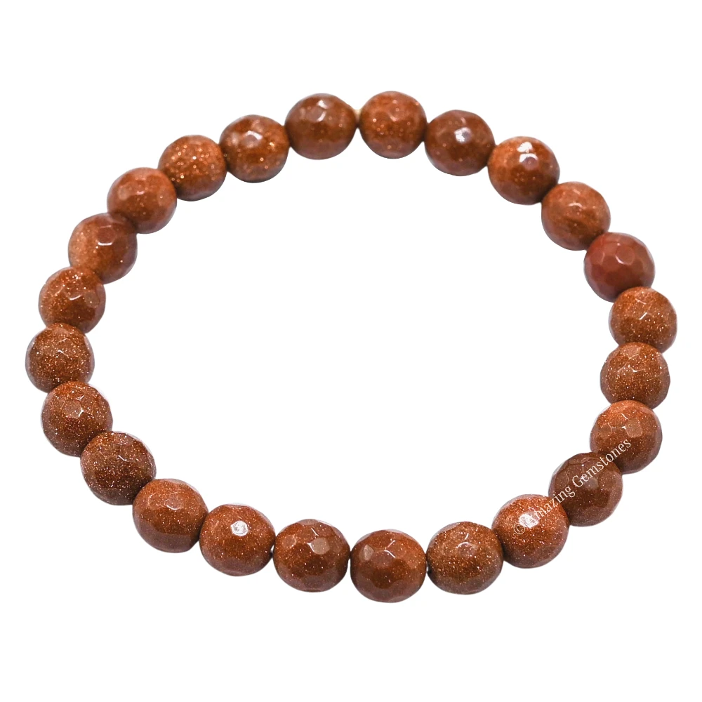 Red Goldstone Bracelet (Faceted) (Stretchable)