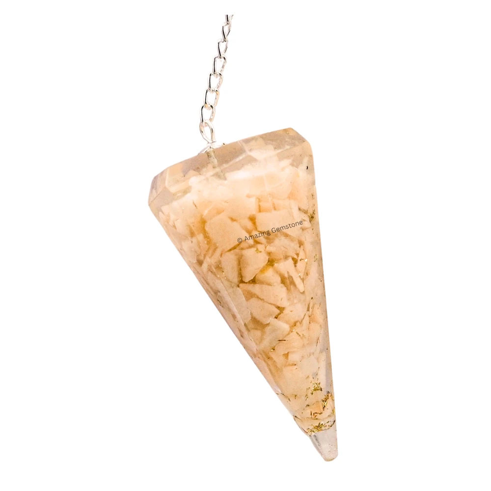 Cream Moonstone Orgone Pendulum