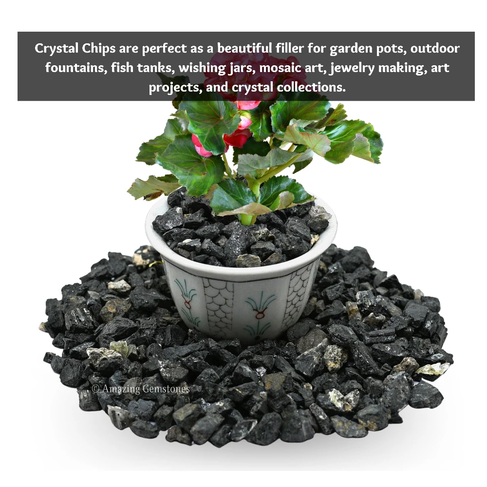 Black Tourmaline Chips (1LB)
