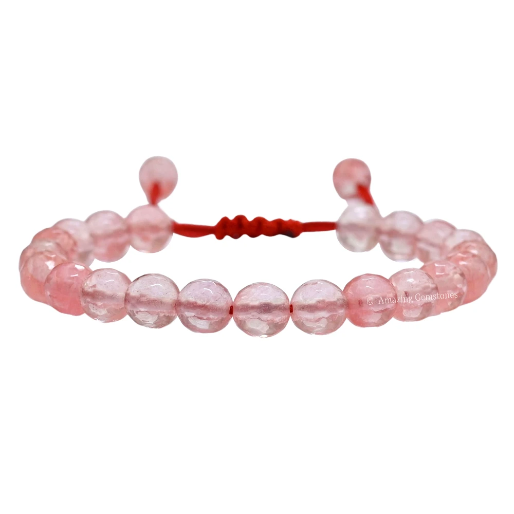 Cherry Quartz Bracelet (Faceted-Adjustable)