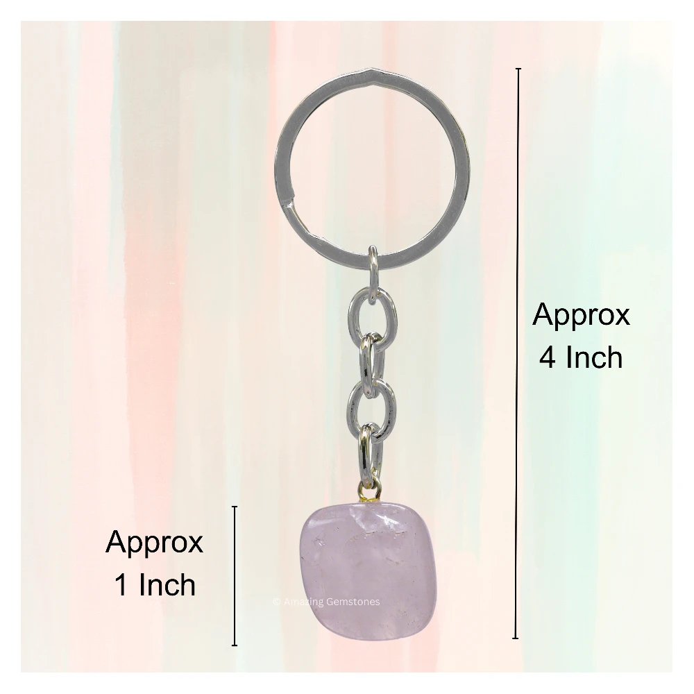 Rose Quartz Keychain Keys Holder (Tumble)