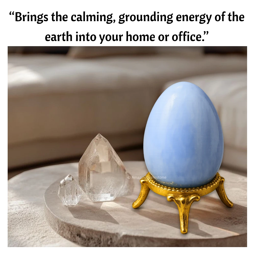 Blue Calcite Crystal Egg Stone