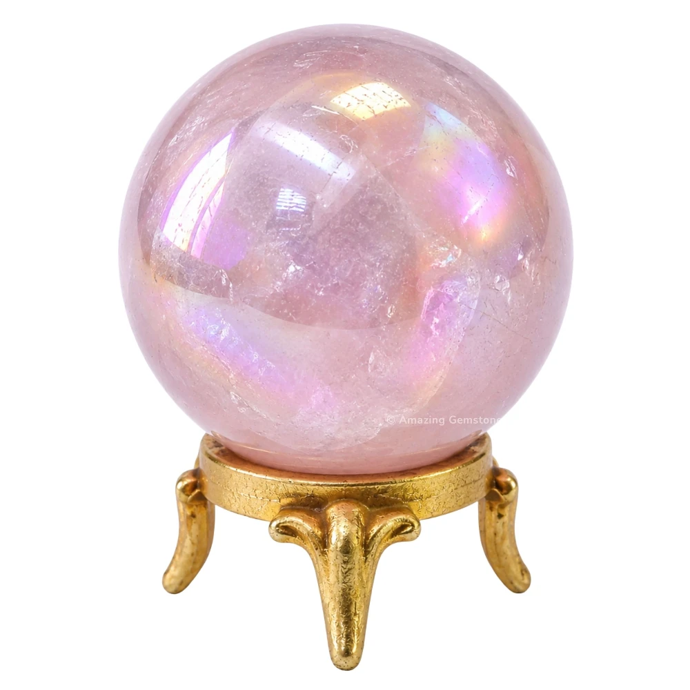 Angel Aura Rose Quartz Sphere (2 Inch)