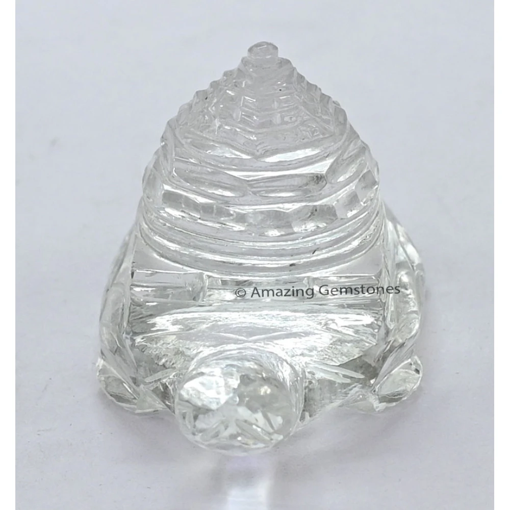 Clear Quartz Shree Yantra with Tortoise (30-50 Gram)