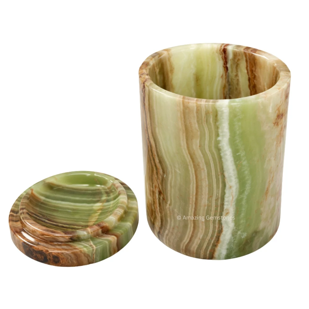 Green Onyx Candy Flat Jar