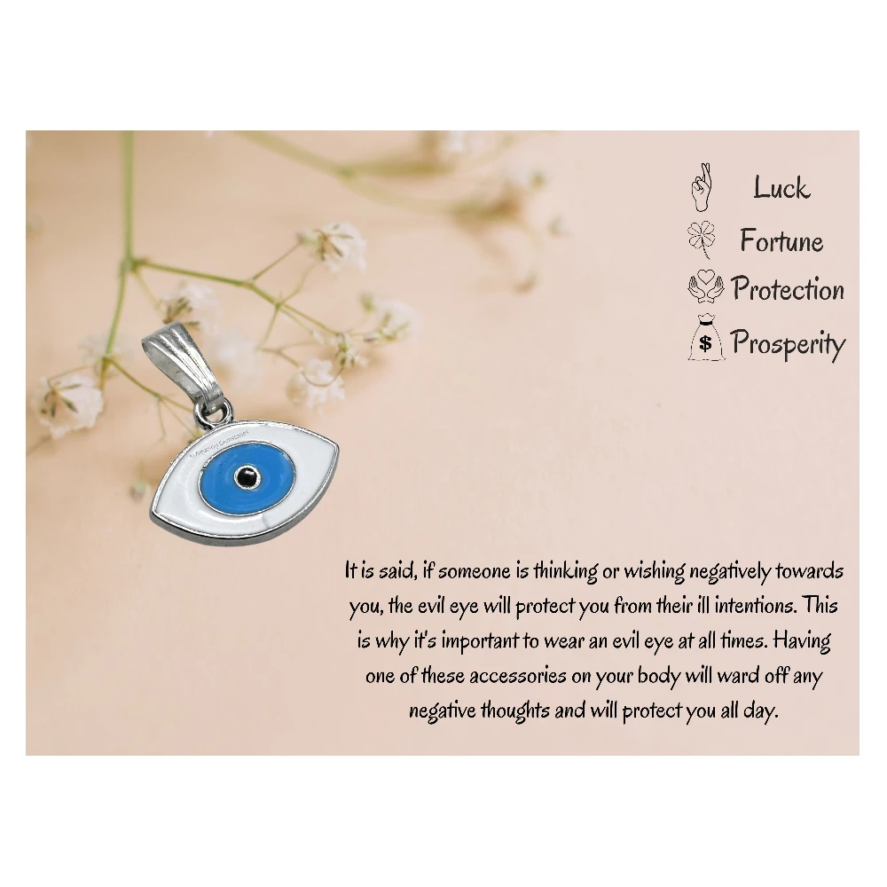 White Evil Eye Pendant (Silver)