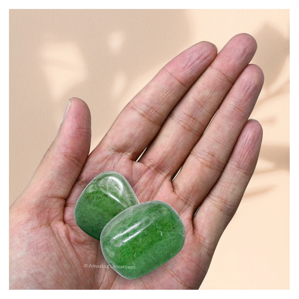 Tumbled Green Strawberry Quartz Stone Crystals (1 oz)