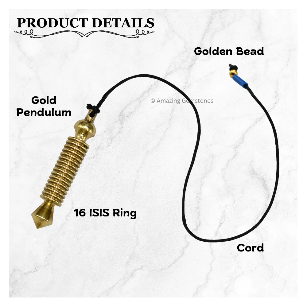 Copper Metal Pendulum - Gold 16 ISIS Ring (MP54)