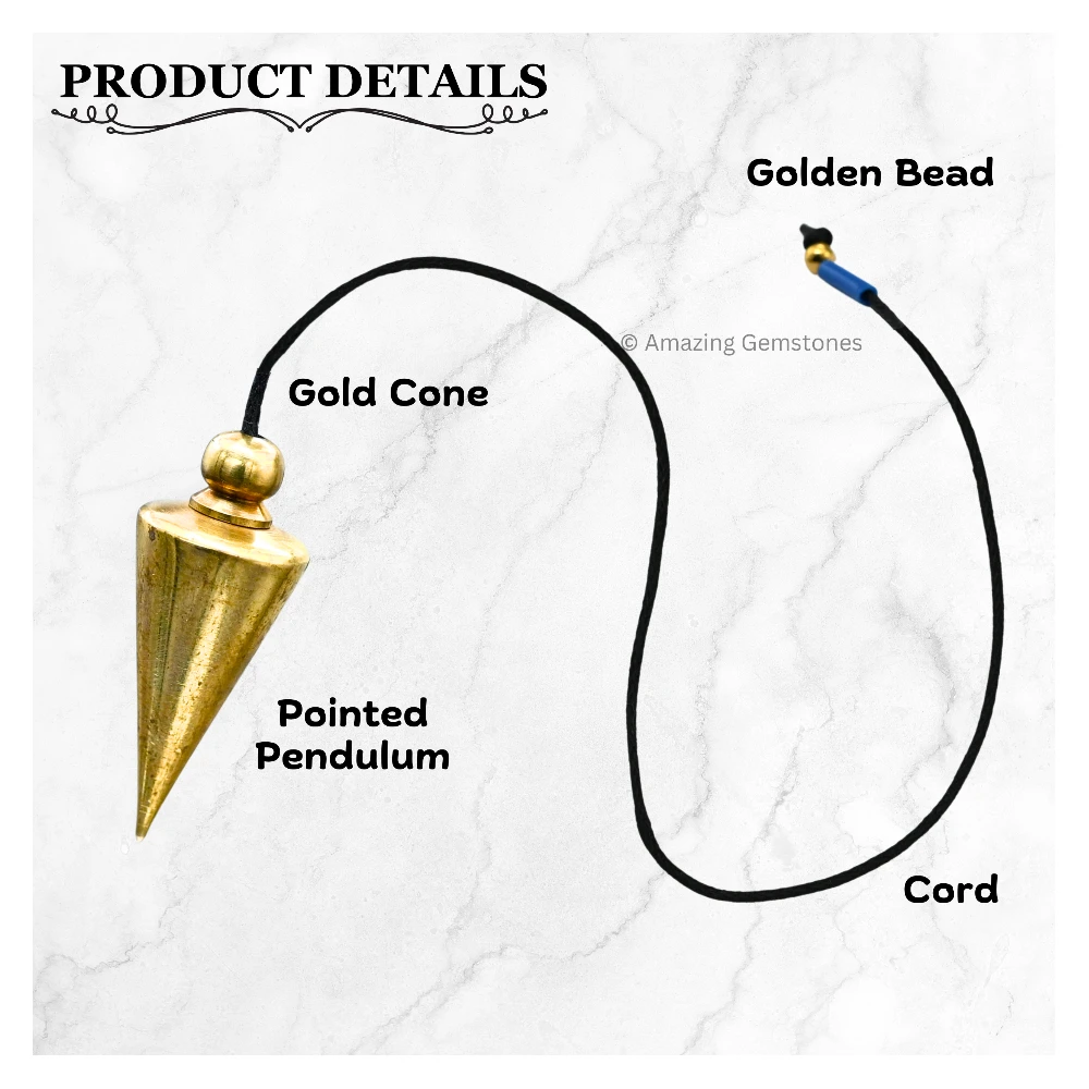 Copper Metal Pendulum - Gold Pointed Cone (MP92)