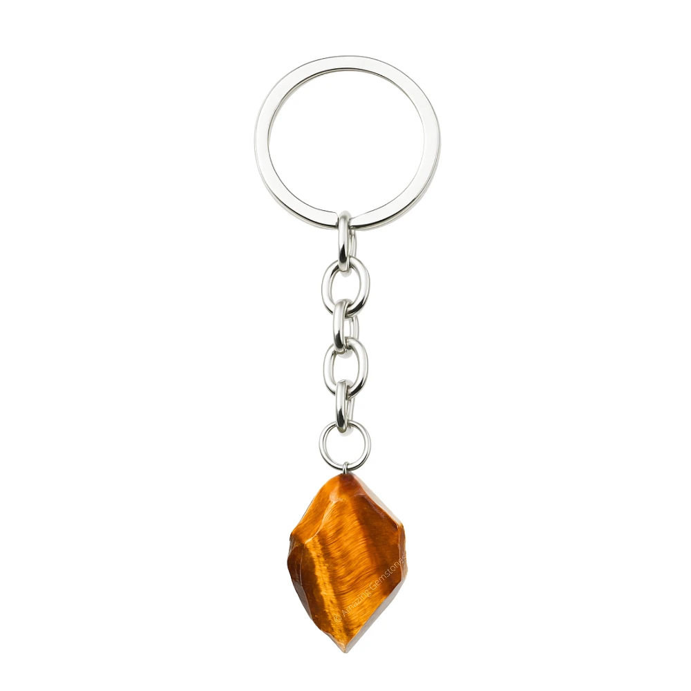 Tiger Eye Keychain Keys Holder (Raw)